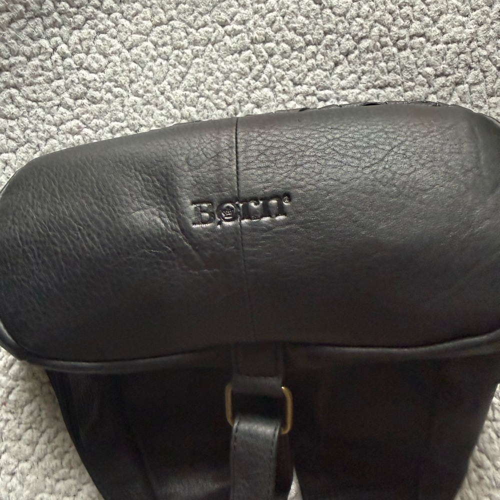 Born Black Textured Leather Backpack - Picture 3 of 8